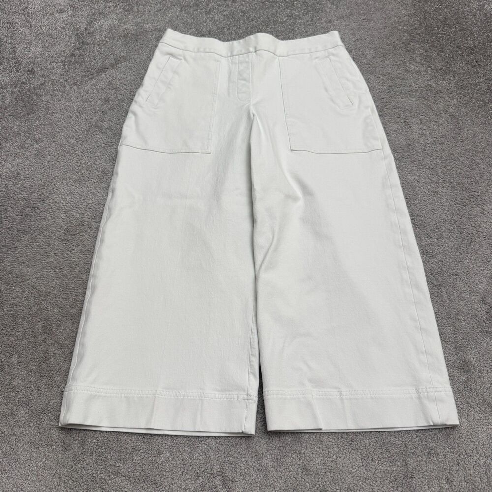 SPANX White Straight Leg Wide Crop Pants